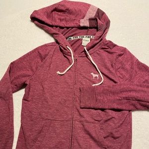 PINK zipper up hoodie size XS